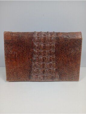 Vintage Authentic  1950s Era  Crocodile/Alligator Hide Leather Clutch Purse